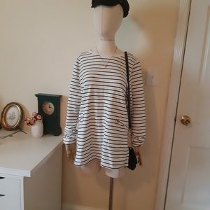 Merona black and white striped  sweater dress